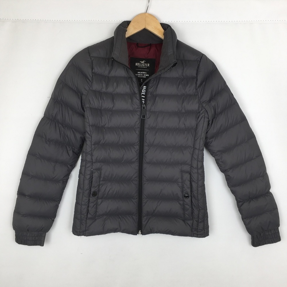 Hollister Women’s Ultimate Down Collection Puffer Coat Winter Jacket Gray Size S